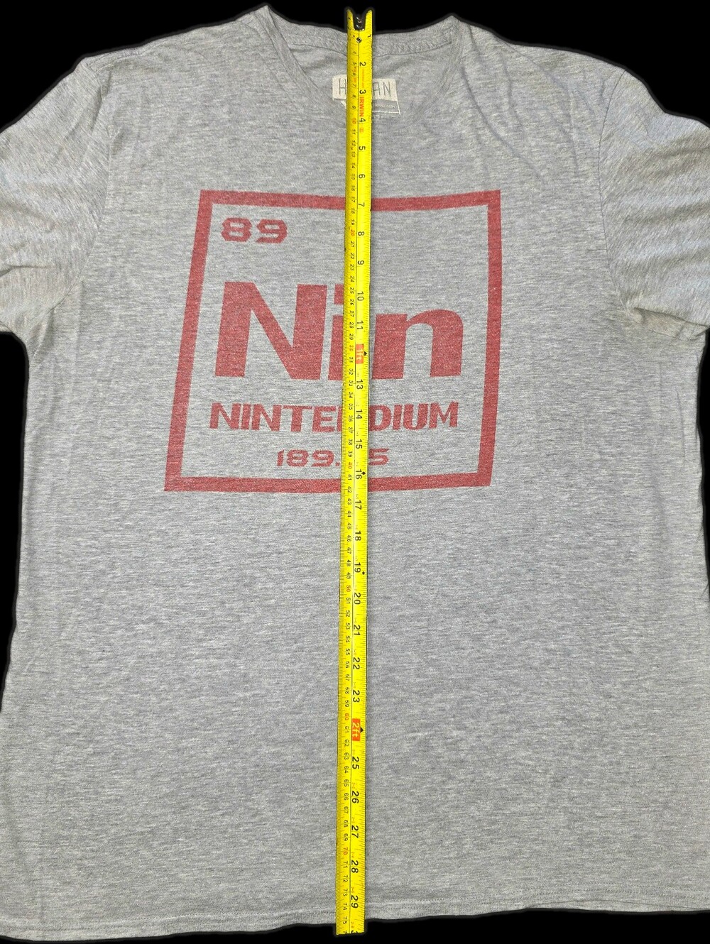 Look Human Nintendium Periodic Table Graphic T-Shirt XL Heather Gray Gamer